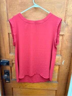J. Crew Coral-Red Sleeveless Scoop-Neck Blouse